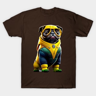 Cute Pug in Aquatic Suit - Adorable Pug Dressed up as Underwater Hero T-Shirt